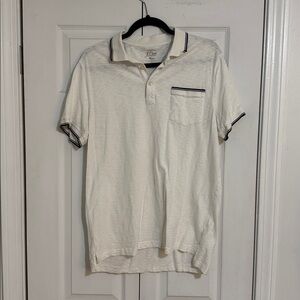 J. Crew Cream Polo with Black Accent